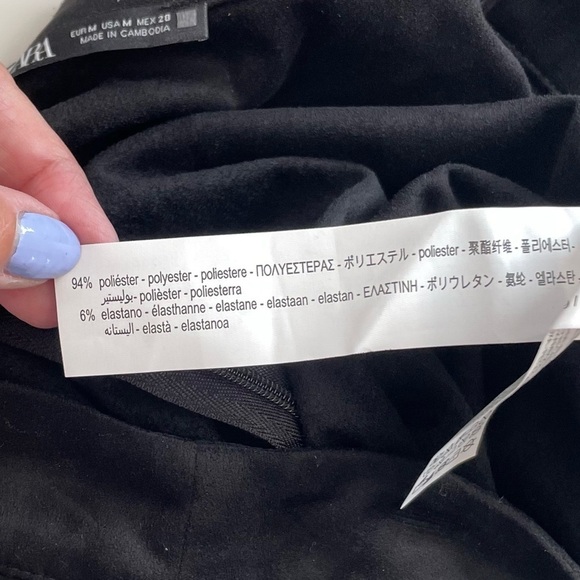 Zara Black Suede Long Maxi Skirt Size Medium - Picture 7 of 9